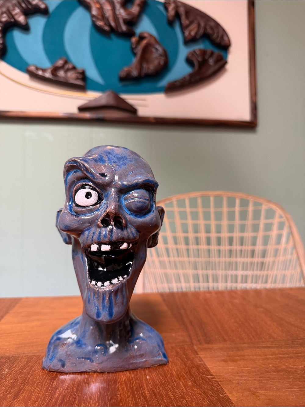 Haven Cove Customs - Haunted Mansion Beheaded Zombie Tiki Mug - Light Blue Gloss